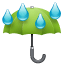 Guarda-chuva com chuva